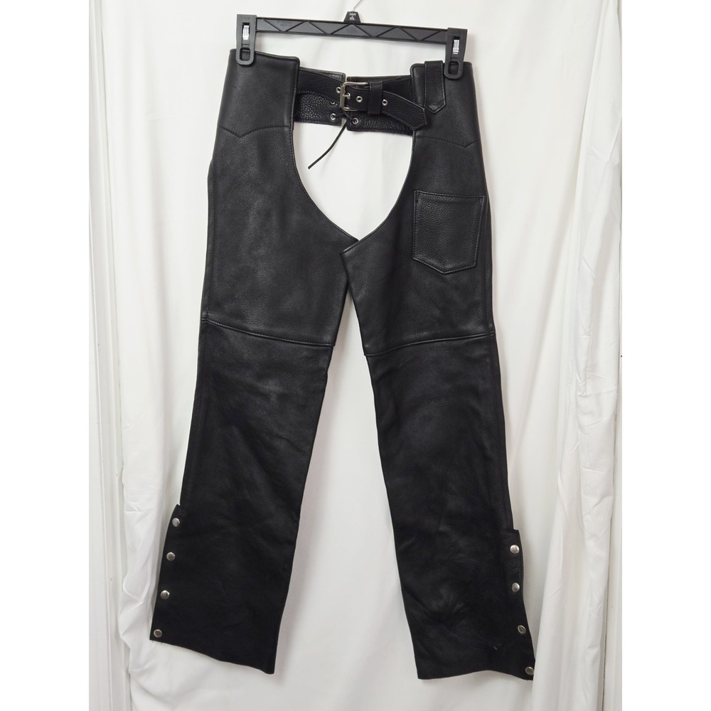 Hillside‎ Leather black chaps sz Small motorcycle riding pants